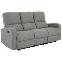 RECLINERSOFFA i grå  - svart/grå, Design, metall/trä (188/78-99/93-161cm)