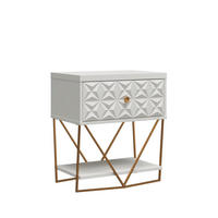BEISTELLTISCH 59/42/68 cm Creme rechteckig  - Creme, Design, Holzwerkstoff/Metall (59/42/68cm) - MID.YOU