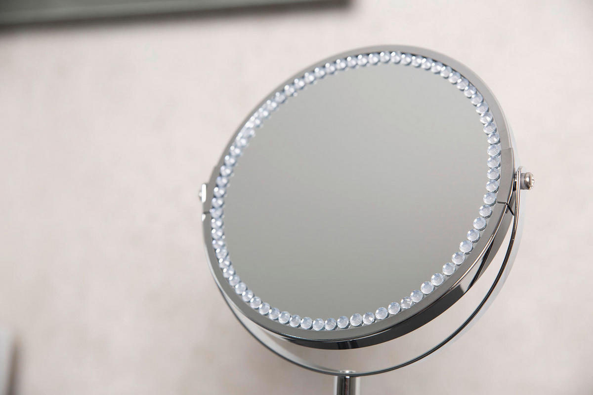 SCHMINKSPIEGEL 20/30/18,5 cm  - Chromfarben, Basics, Glas/Metall (20/30/18,5cm) - Sadena