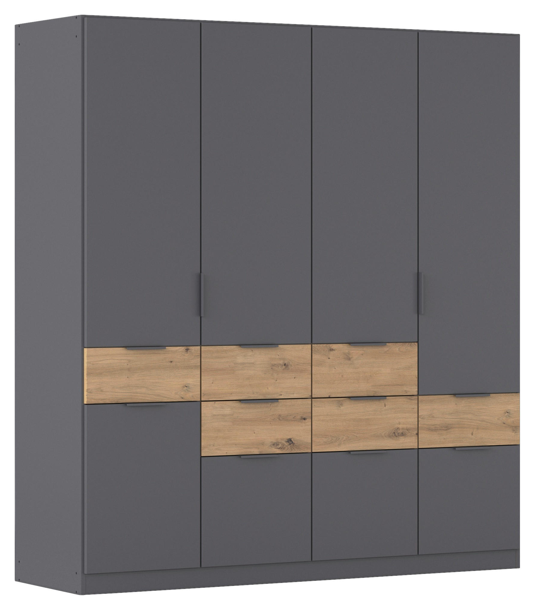 DREHTÜRENSCHRANK 5-türig Grau, Eiche Artisan  - Eiche Artisan/Grau, KONVENTIONELL, Holzwerkstoff/Metall (181/197/54cm) - Xora