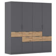 DREHTÜRENSCHRANK 5-türig Grau, Eiche Artisan  - Eiche Artisan/Grau, KONVENTIONELL, Holzwerkstoff/Metall (181/197/54cm) - Xora
