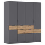 DREHTÜRENSCHRANK  in Grau, Eiche Artisan  - Eiche Artisan/Grau, KONVENTIONELL, Holzwerkstoff/Metall (181/197/54cm) - Xora