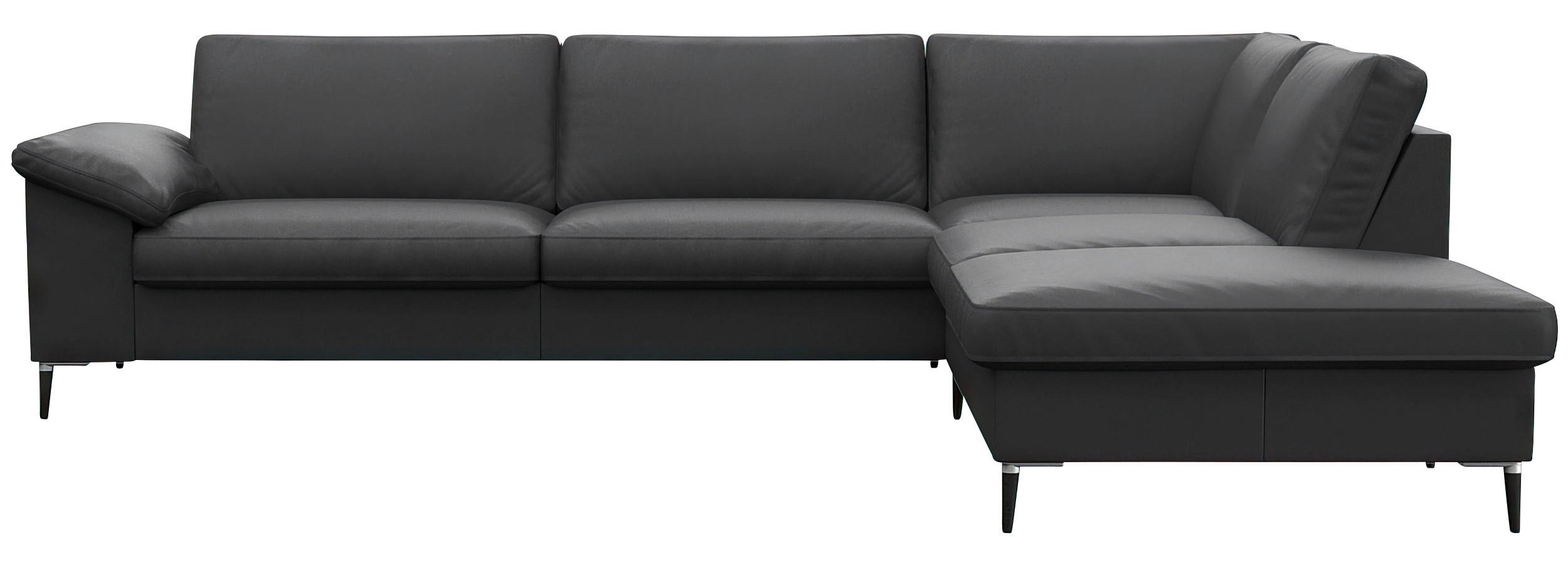 Freisteller von Livetastic ECKSOFA Schwarz Echtleder.
