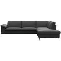 Freisteller von Livetastic ECKSOFA Schwarz Echtleder.
