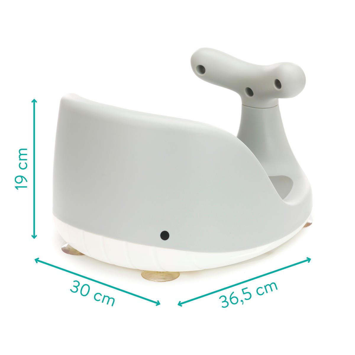 BADESITZ Wal  - Hellgrau, Basics, Kunststoff (20/37,5/30cm) - Fillikid