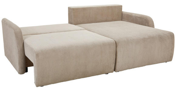 ECKSOFA in Cord Beige  - Beige/Schwarz, KONVENTIONELL, Kunststoff/Textil (217/146cm) - Carryhome