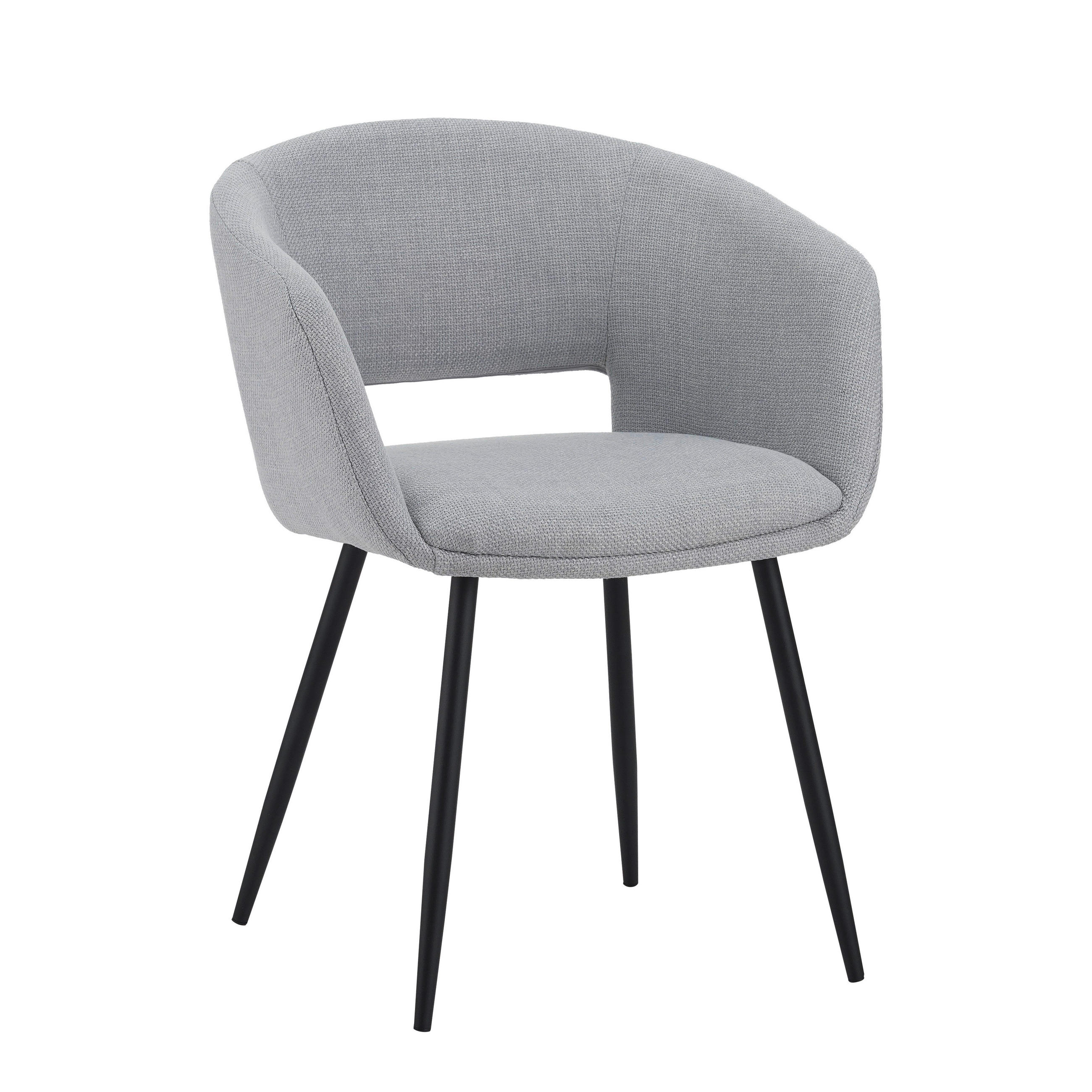 STOLIČKA S PODRÚČKAMI, tkaná textília, svetlosivá - čierna/svetlosivá, Modern, kov/textil (59/78/55cm) - MID.YOU
