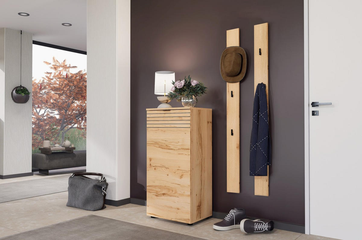 SCHUHSCHRANK Buchefarben  - Buchefarben/Schwarz, Design, Holzwerkstoff/Metall (50/103/38cm) - MID.YOU