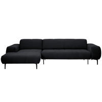 ECKSOFA in Chenille Anthrazit  - Anthrazit/Schwarz, Design, Textil/Metall (167/311cm) - Xora