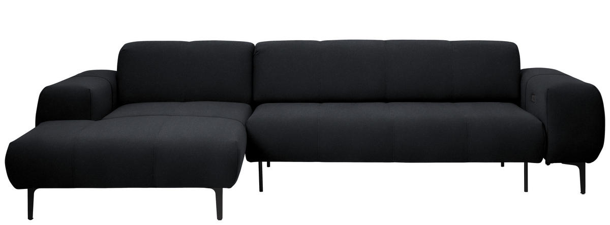 ECKSOFA in Chenille Anthrazit  - Anthrazit/Schwarz, Design, Textil/Metall (167/311cm) - Xora