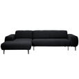 ECKSOFA in Chenille Anthrazit  167/311 cm  - Anthrazit/Schwarz, Design, Textil/Metall (167/311cm) - Xora