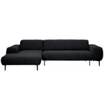 ECKSOFA in Chenille Anthrazit  167/311 cm  - Anthrazit/Schwarz, Design, Textil/Metall (167/311cm) - Xora