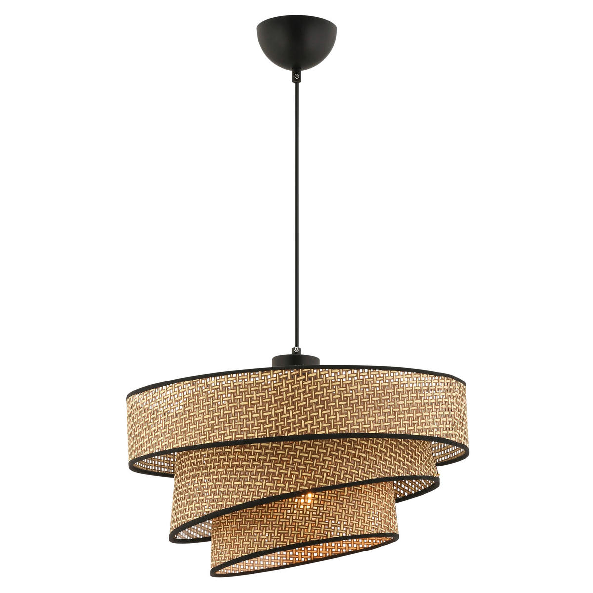 HÄNGELEUCHTE 40/72 cm   - Beige/Schwarz, Design, Textil/Metall (40/72cm) - P & B