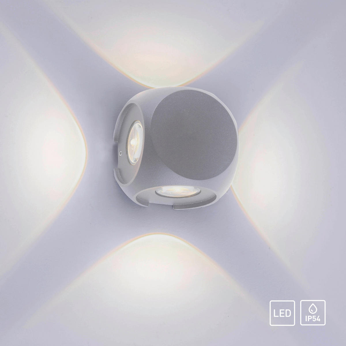 ZIDNA SVJETILJKA VANJSKA CARLO  - srebrne boje, Basics, metal/plastika (6,5/5,6/6,5cm)