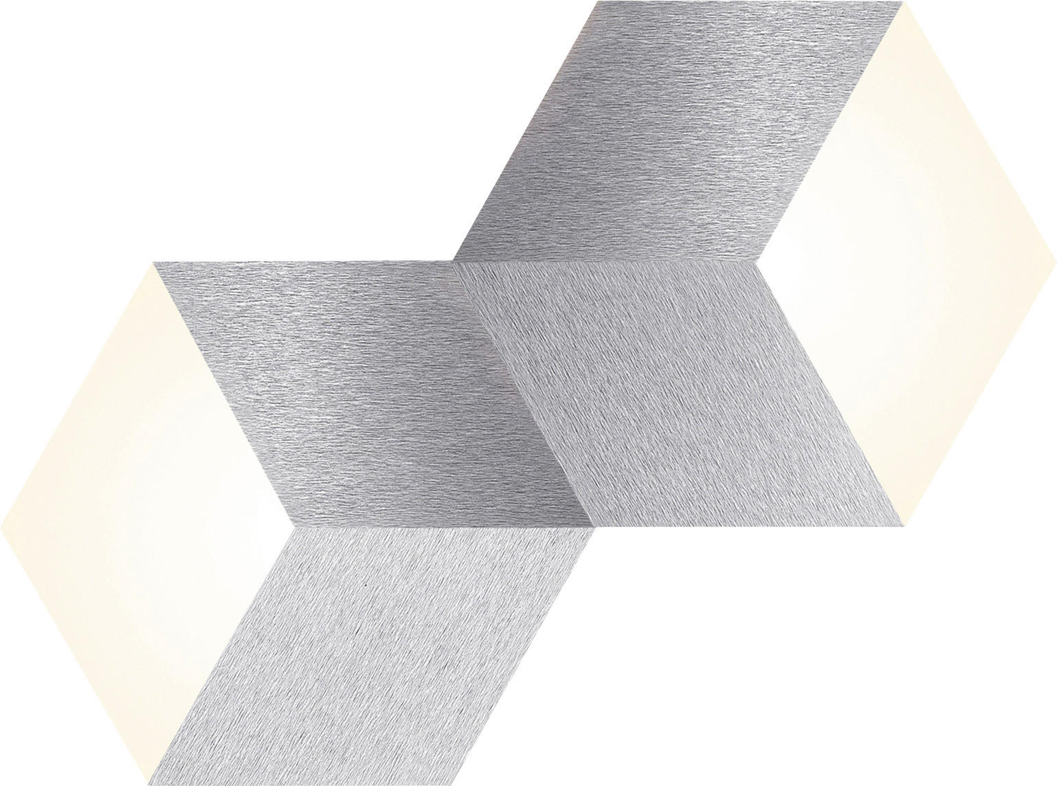 LED-DECKENLEUCHTE     - Alufarben, Design, Metall (30,6/53cm) - Grossmann