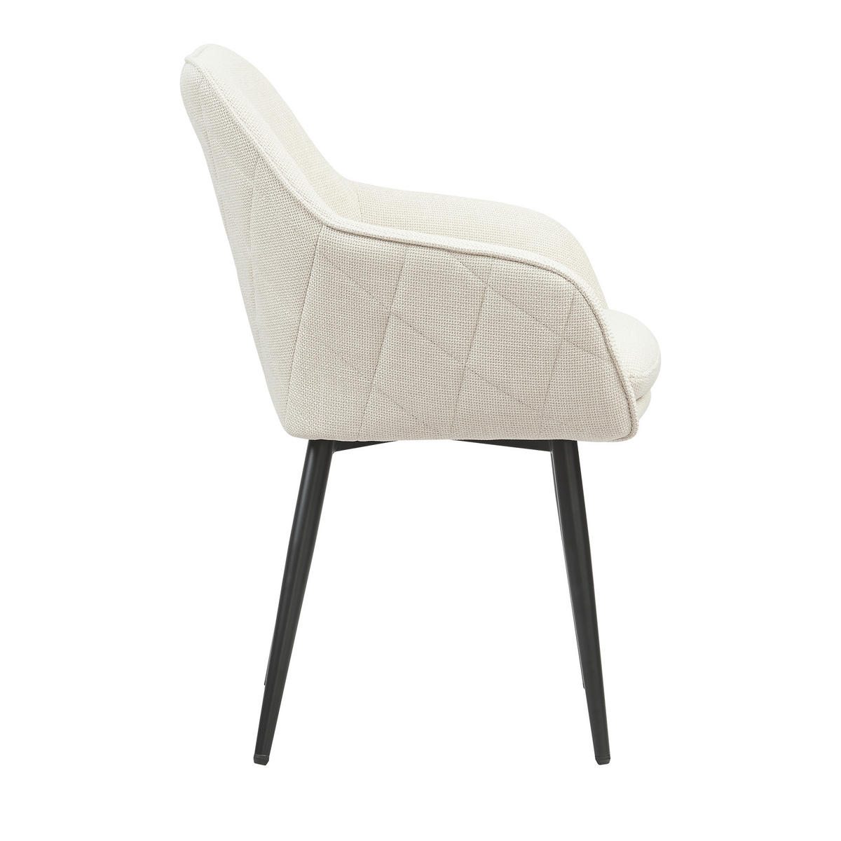 ARMLEHNSTUHL  in Struktur  - Beige/Schwarz, MODERN, Textil/Metall (61/85/60cm) - Livetastic