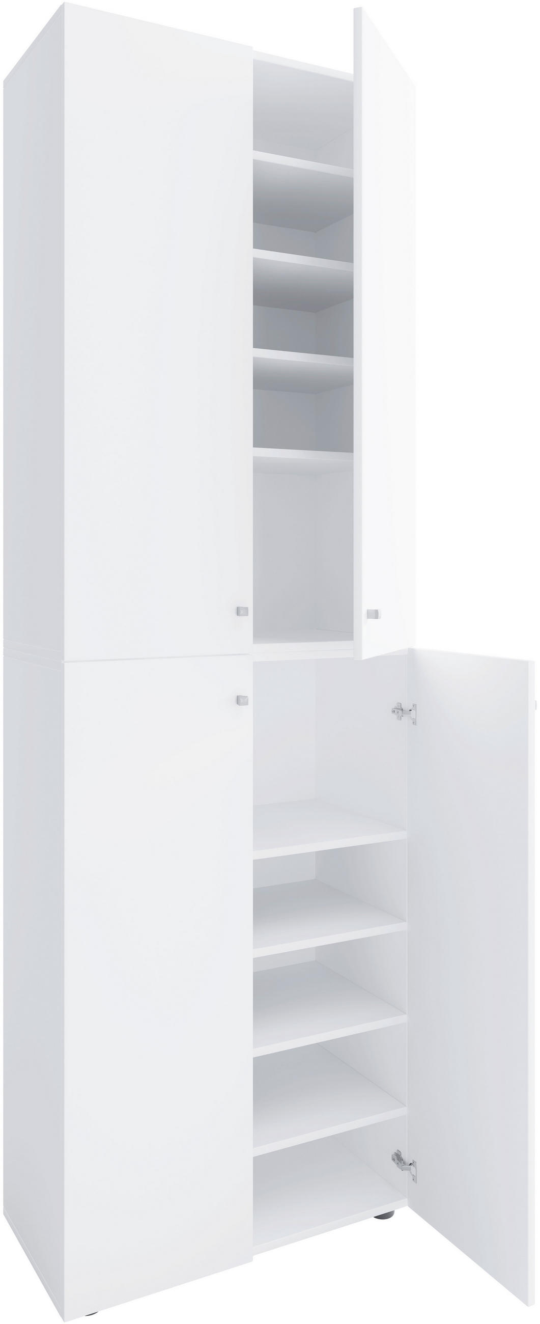 SCHUHSCHRANK Weiß  - Silberfarben/Schwarz, Design, Holzwerkstoff/Kunststoff (70/220/40cm) - MID.YOU