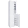 SCHUHSCHRANK Lona  in  - Silberfarben/Schwarz, Design, Holzwerkstoff/Kunststoff (70/220/40cm) - MID.YOU