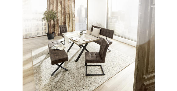 ESSTISCH rechteckig Wildeiche - Wildeiche/Anthrazit, Trend, Holzwerkstoff/Metall (140/90/75cm) - Carryhome