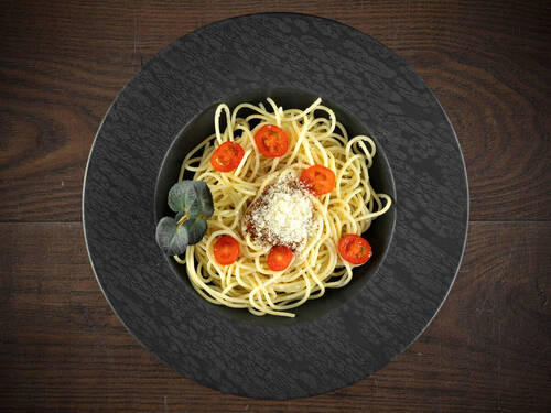 Thumbnail - Creatable Pastatellerset, Anthrazit, Keramik, 2-teilig, rund, Essen & Trinken, Geschirr, Geschirr-Sets, Teller-Sets