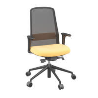 DREHSTUHL Netzbespannung, Webstoff Gelb, Schwarz  - Gelb/Schwarz, MODERN, Kunststoff/Textil (70/103-115/70cm)