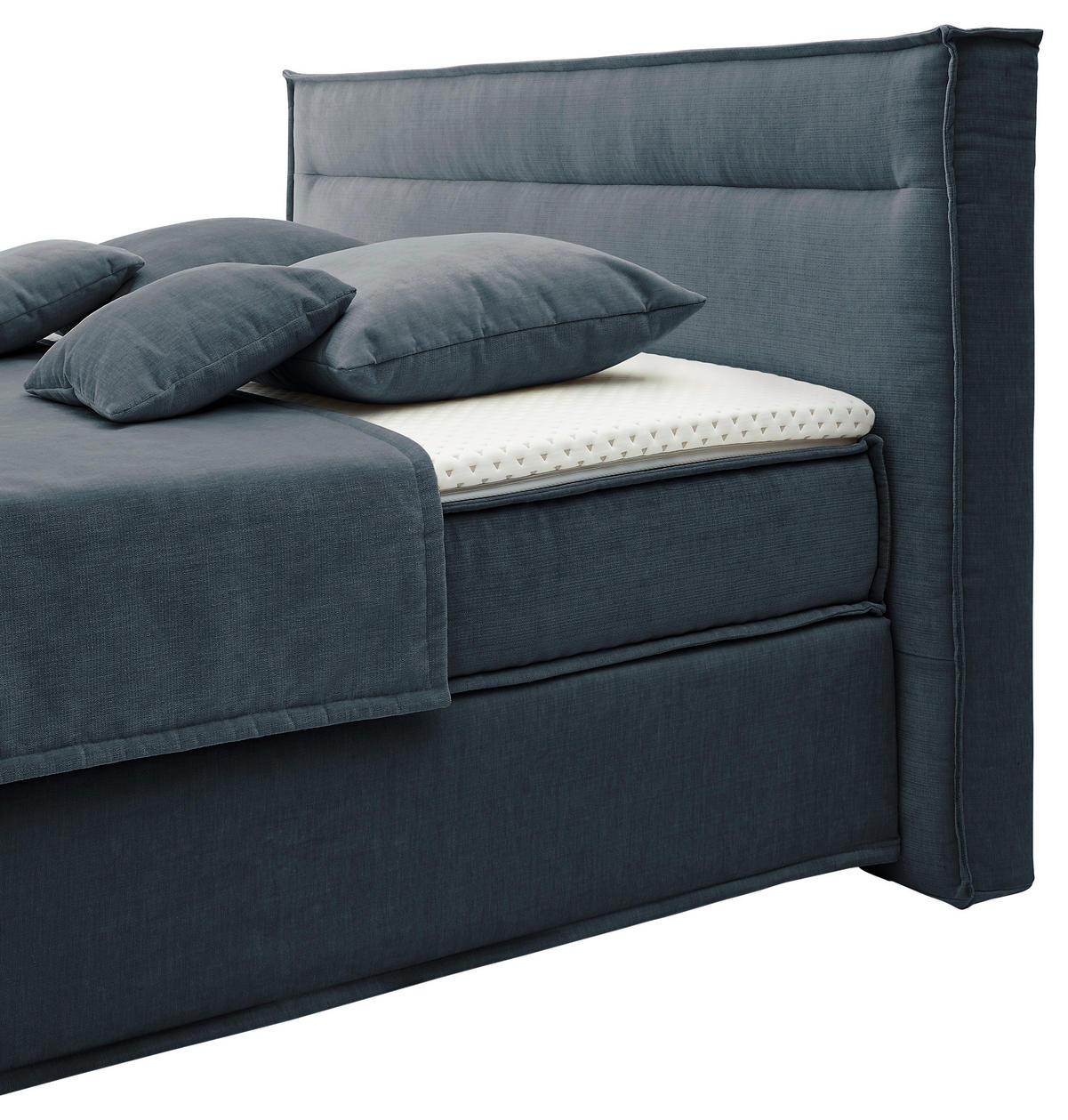 BOXSPRINGBETT 180/200 cm  in Blau  - Blau/Schwarz, Design, Textil (180/200cm) - Musterring