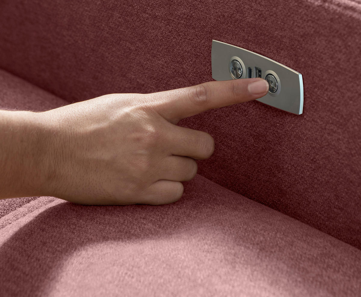 ECKSOFA VICARI Rosa Mikrofaser Kopfteilverstellung, Sitzvorzug  - Schwarz/Rosa, MODERN, Textil/Metall (185/292cm) - Livetastic