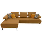 ECKSOFA in Echtleder Gelb  - Gelb/Schwarz, Design, Leder/Metall (224/305cm) - Dieter Knoll