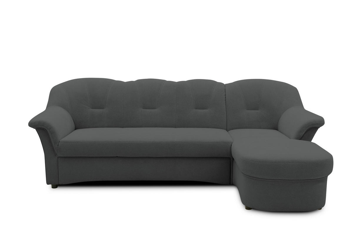 ECKSOFA FLORES FK Dunkelgrau Mikrofaser  - Dunkelgrau/Schwarz, KONVENTIONELL, Kunststoff/Textil (231/142cm) - MID.YOU