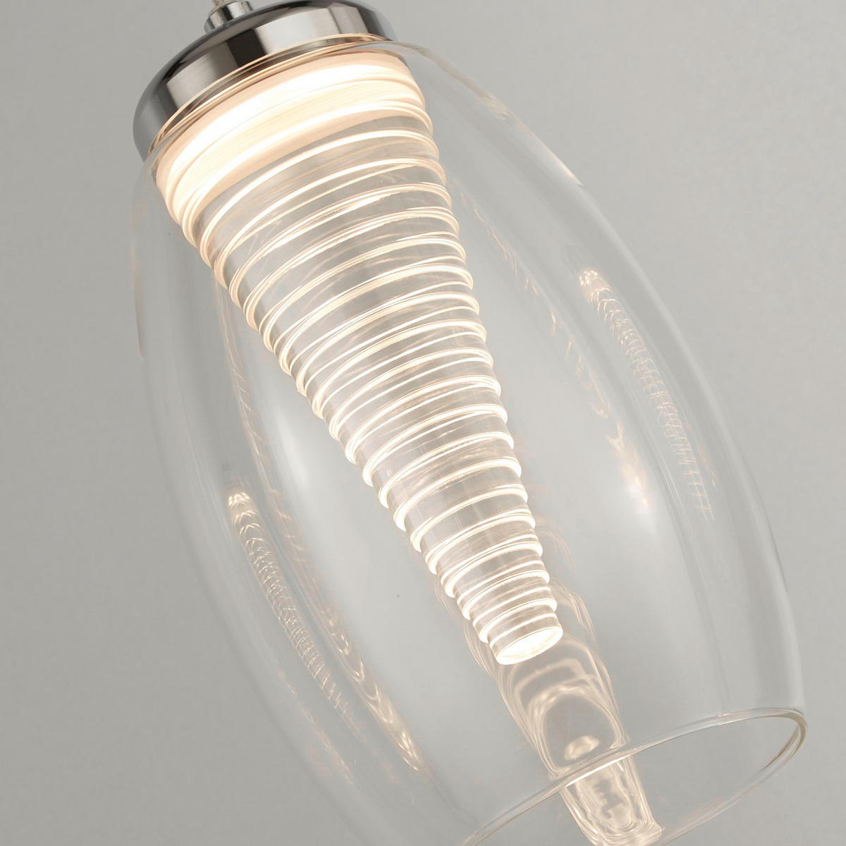LED-HÄNGELEUCHTE 76/12/150 cm  - Chromfarben, Design, Glas/Kunststoff (76/12/150cm)