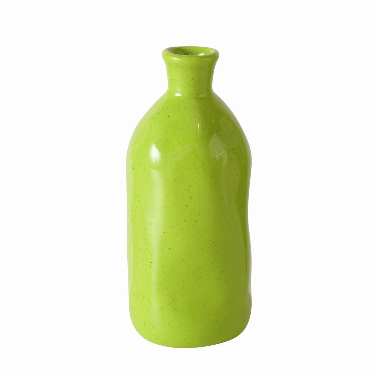 VASE 20 cm  - Weiß/Grün, KONVENTIONELL, Keramik (6,7/15cm)
