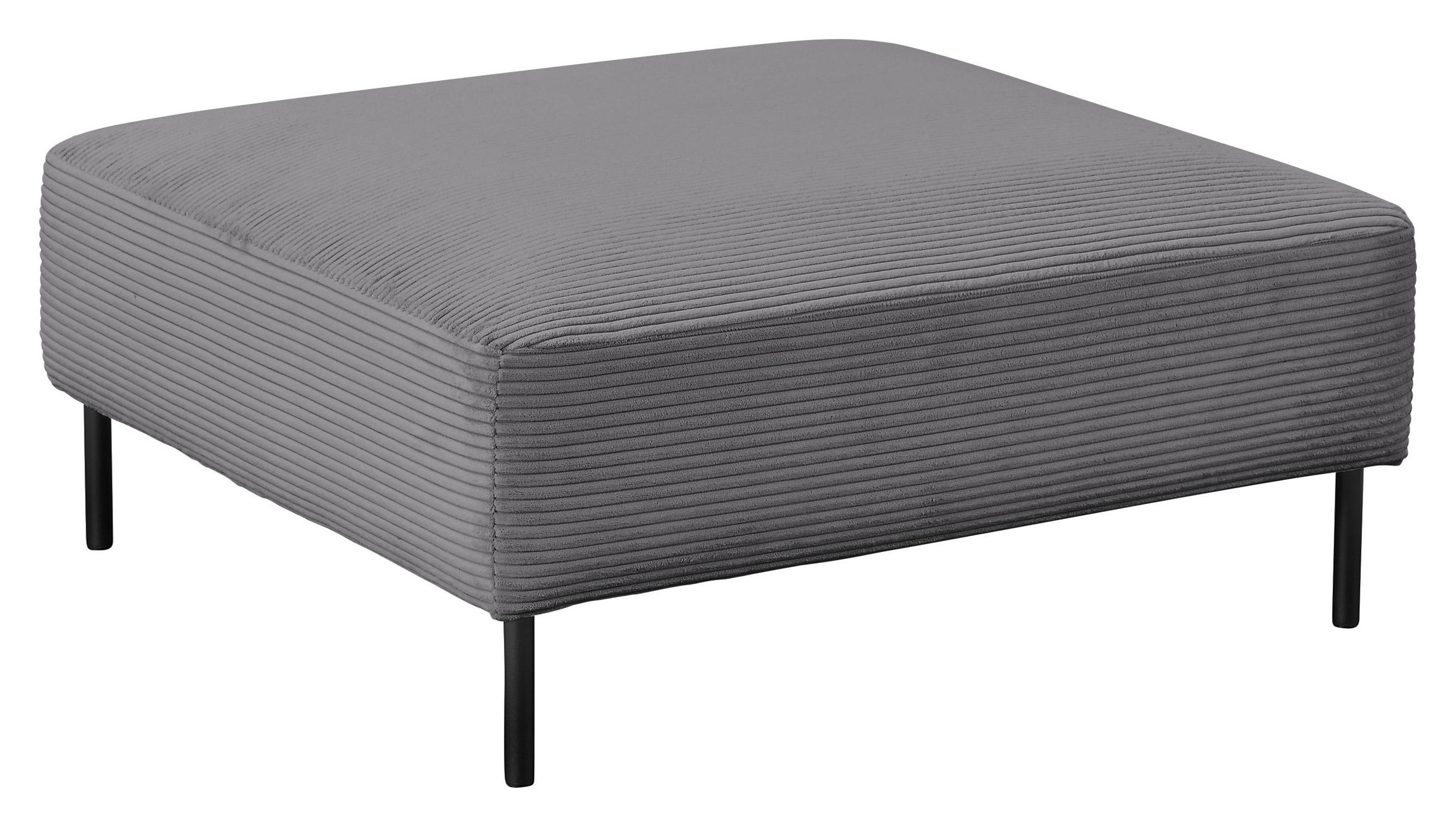 HOCKER in Textil Dunkelgrau  - Dunkelgrau/Schwarz, Design, Textil/Metall (100/41/100cm) - Johann Jakob