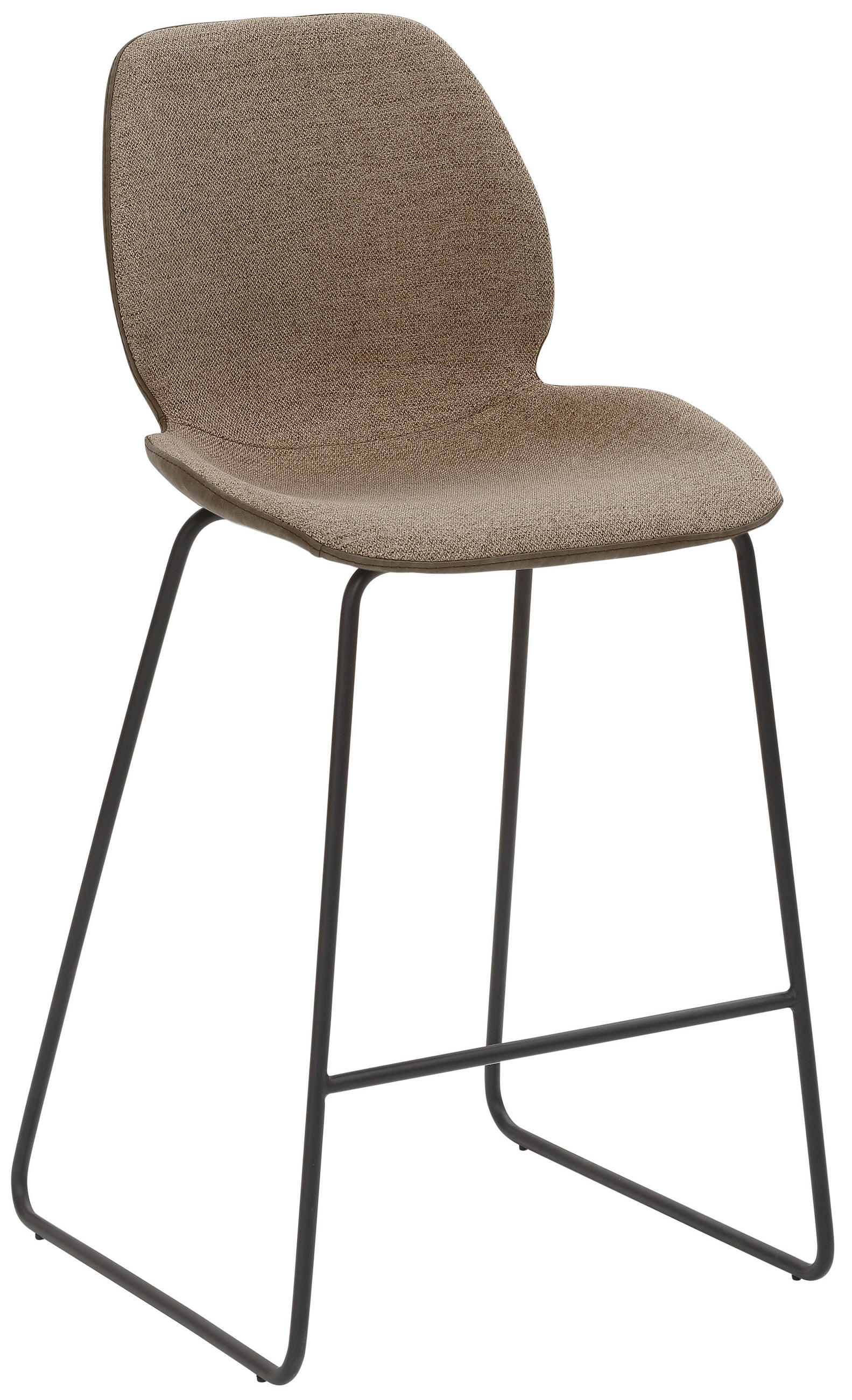 BARHOCKER Webstoff Schlammfarben, Sandfarben  - Sandfarben/Schlammfarben, Design, Textil/Metall (49/97/52cm) - Novel
