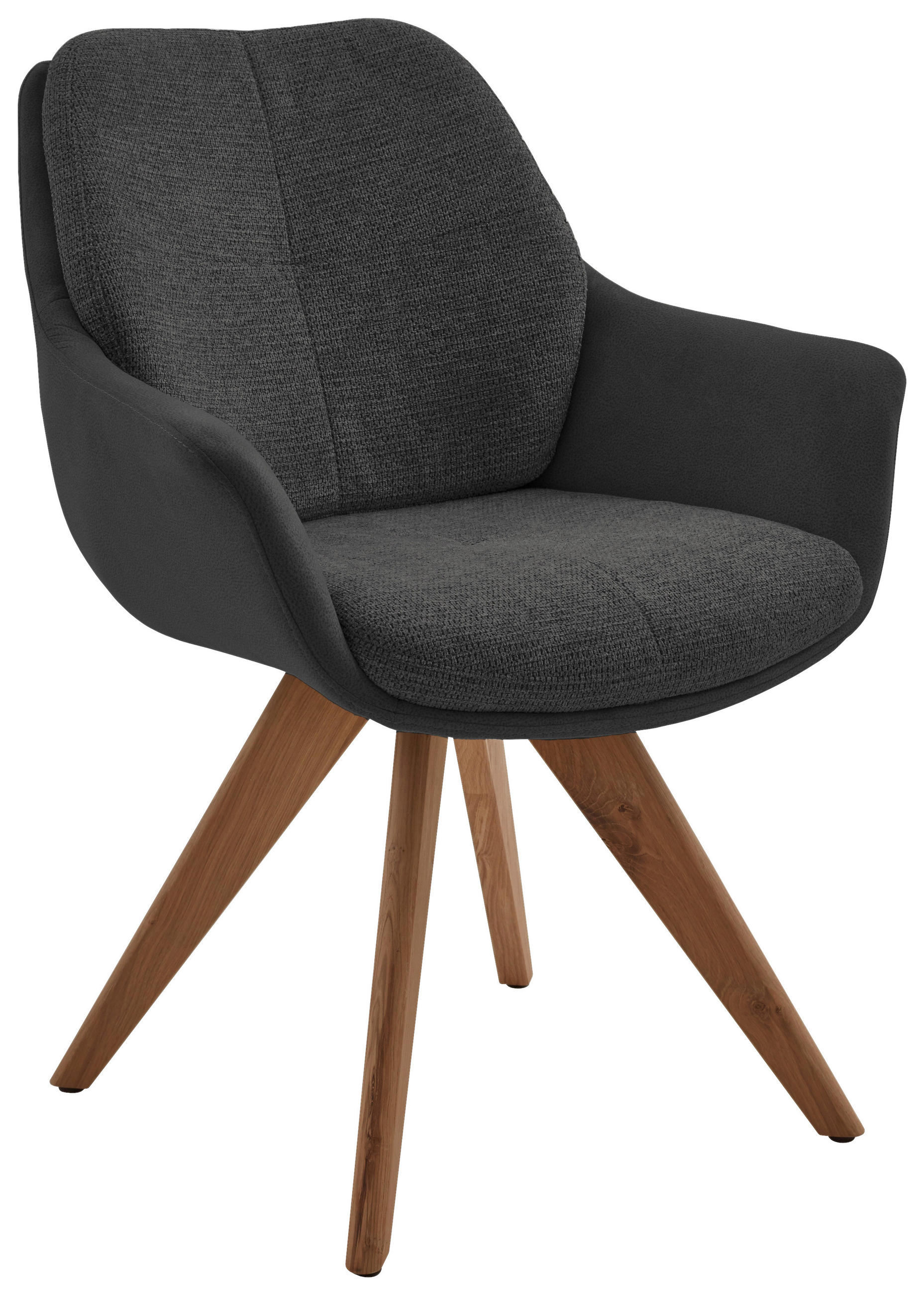 ARMLEHNSTUHL  in Webstoff, Mikrofaser  - Wildeiche/Eichefarben, Design, Holz/Textil (62/83,5/65cm) - Valnatura
