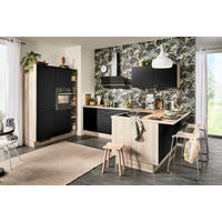 ECKKÜCHE  in Schwarz  - Schwarz, Design, Holzwerkstoff/Metall (150/280/192cm) - Xora