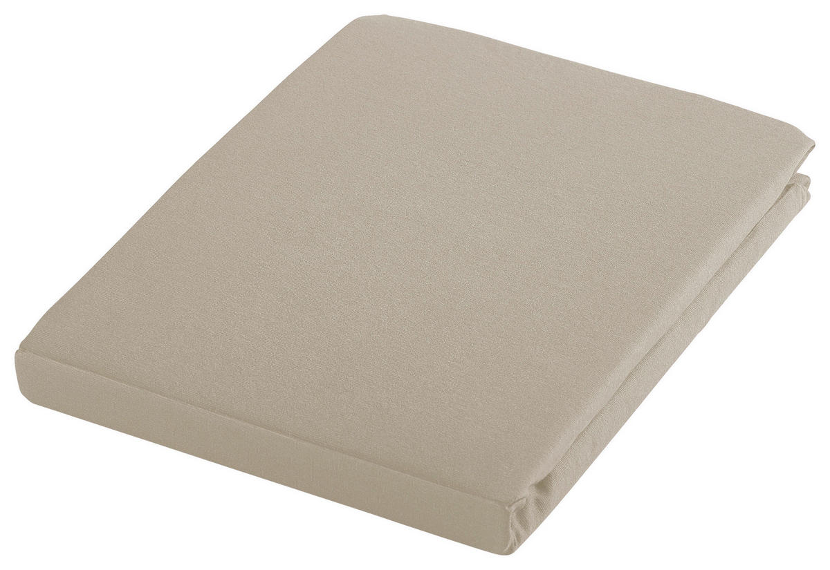 SPANNBETTTUCH Florentano Jersey  - Beige, Basics, Textil (180/200cm) - Bio:Vio