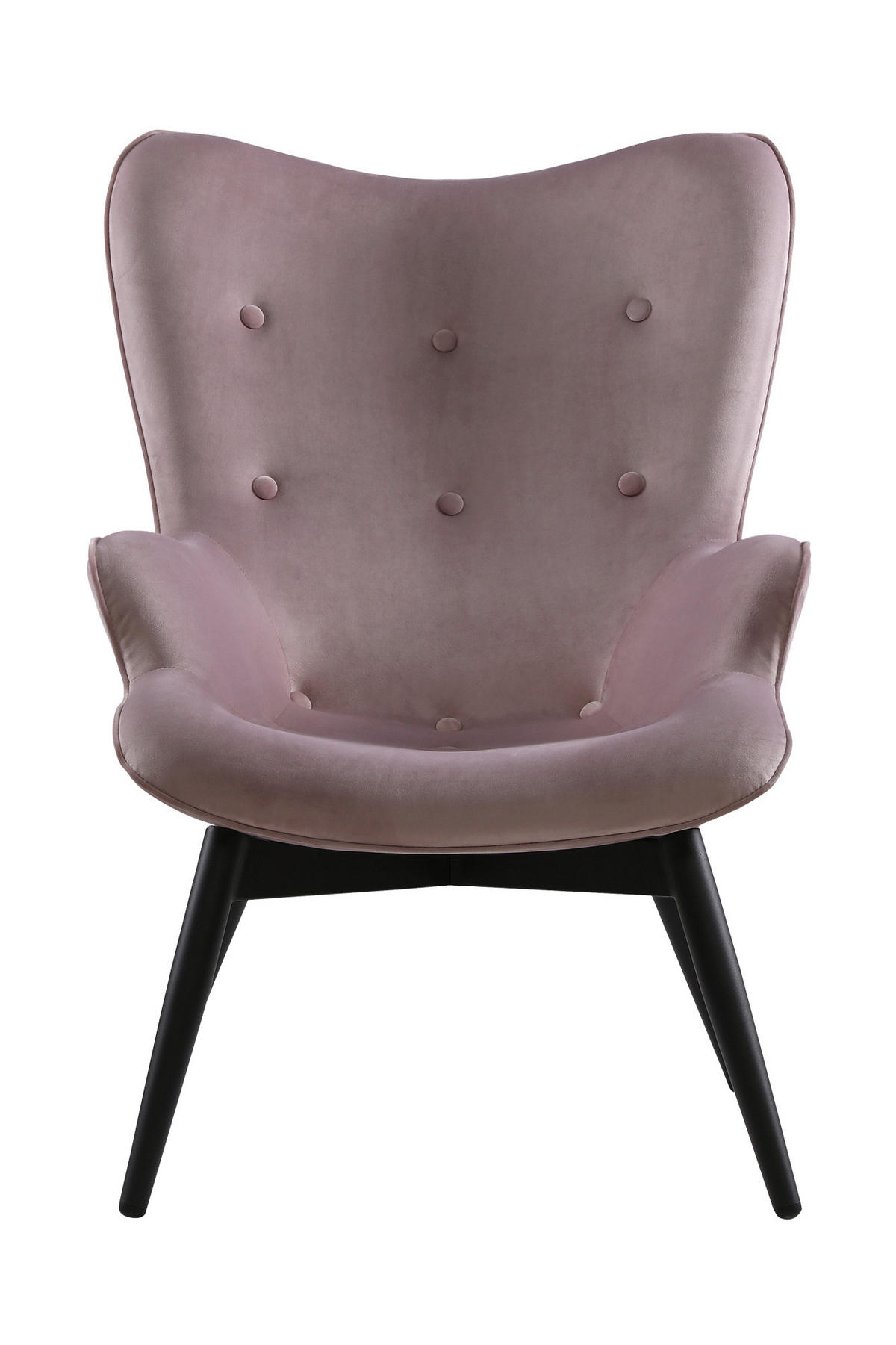 SESSEL in Samt Rosa  - Schwarz/Rosa, MODERN, Textil/Metall (80/92/99cm) - Livetastic
