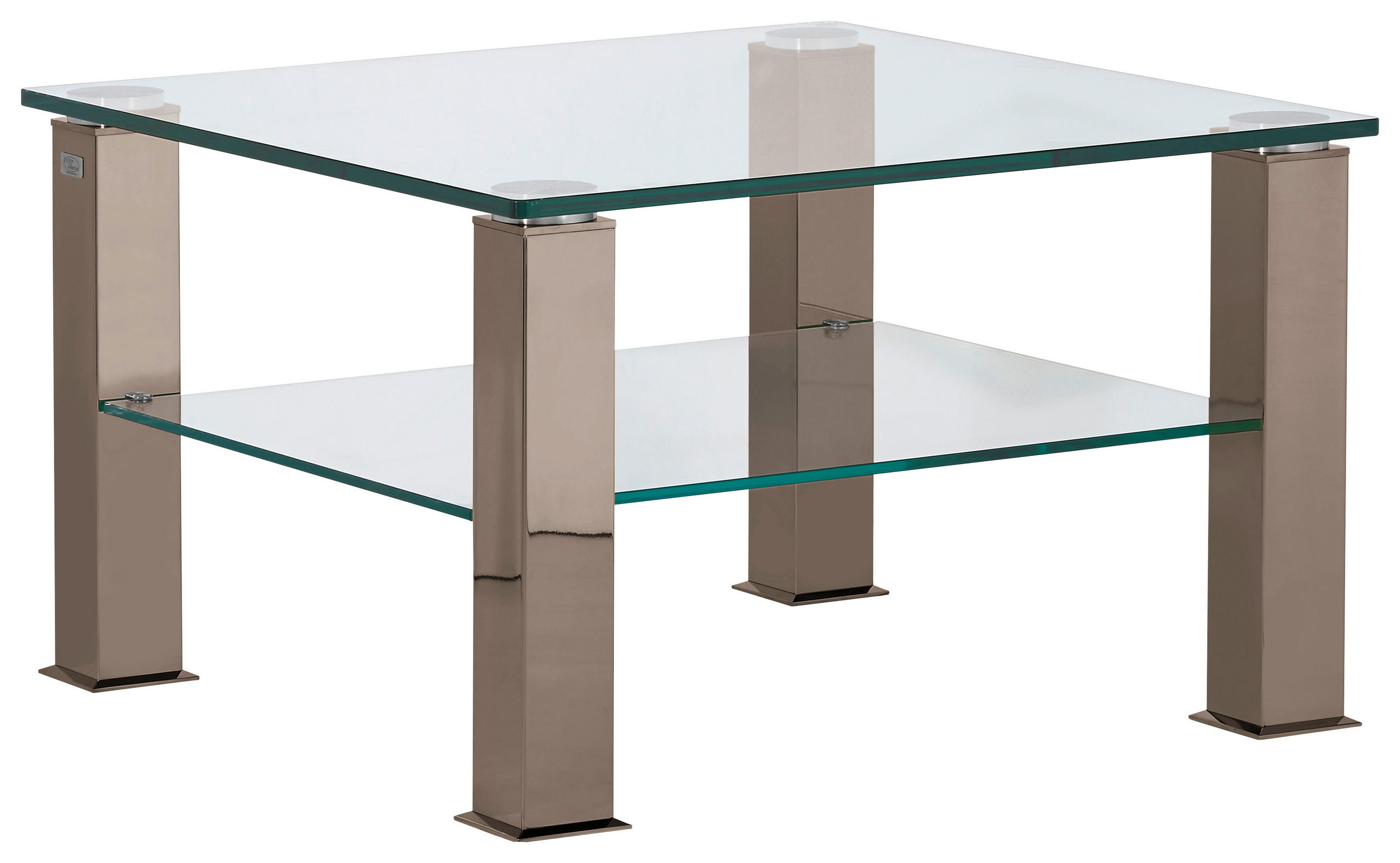 COUCHTISCH in Metall, Glas 75/75/42,5 cm  - Grau, Design, Glas/Kunststoff (75/75/42,5cm)