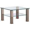 COUCHTISCH in Metall, Glas 75/75/42,5 cm  - Grau, Design, Glas/Kunststoff (75/75/42,5cm)
