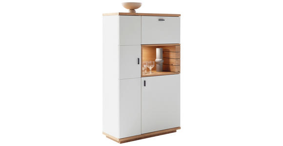 HIGHBOARD Weiß, Wildeiche  90/150/37 cm  - Wildeiche/Anthrazit, Design, Holz/Holzwerkstoff (90/150/37cm) - Novel