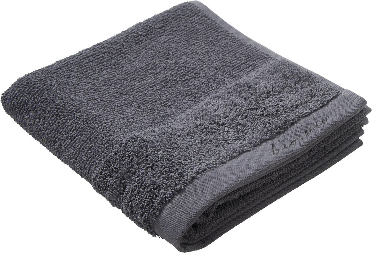 HANDTUCH BONITA Anthrazit  - Anthrazit, Natur, Textil (50/100cm) - Bio:Vio