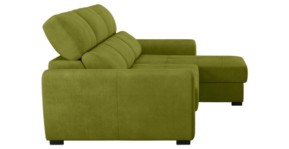 ECKSOFA  in Mikrofaser Grün  - Schwarz/Grün, KONVENTIONELL, Kunststoff/Textil (285/177cm) - Carryhome