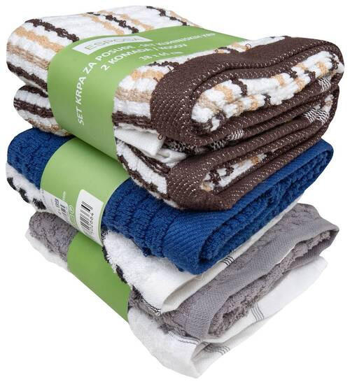 SET KRPA ZA POSUĐE plava, bela - bela/plava, Konvencionalno, tekstil (50/70cm) - Esposa