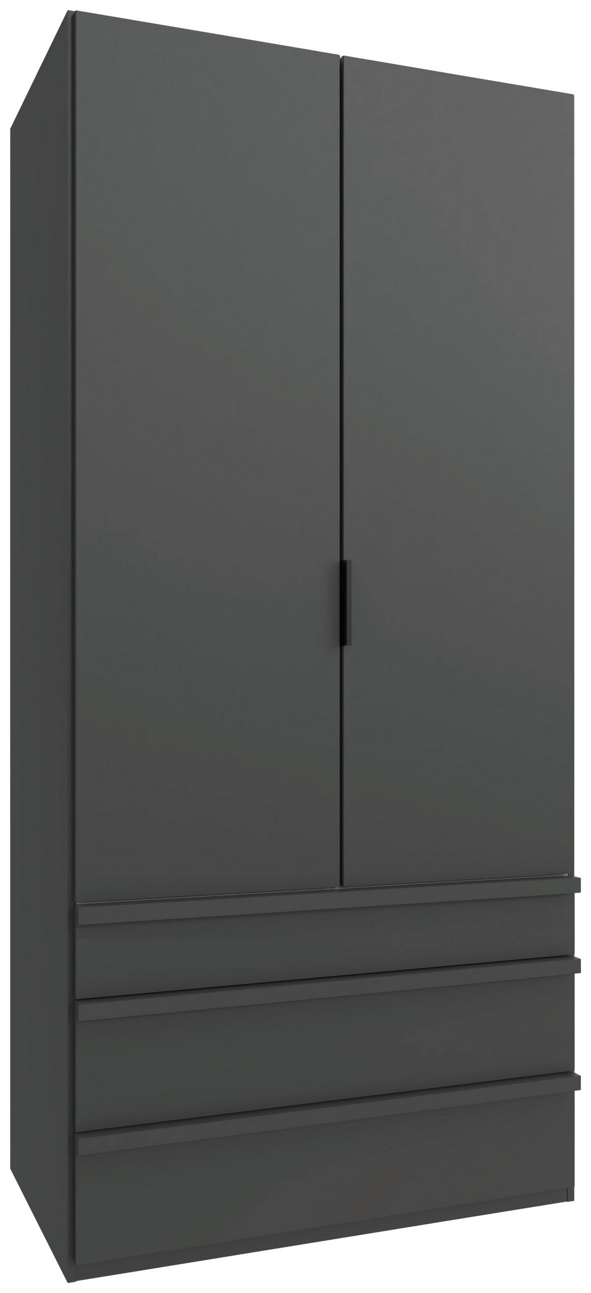 FALTTÜRENSCHRANK 100/216/58 cm 2-türig Graphitfarben  - Schwarz/Graphitfarben, Design, Holzwerkstoff (100/216/58cm) - Boxxx