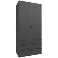 FALTTÜRENSCHRANK 100/216/58 cm 1-türig Graphitfarben  - Schwarz/Graphitfarben, Design, Holzwerkstoff (100/216/58cm) - Boxxx