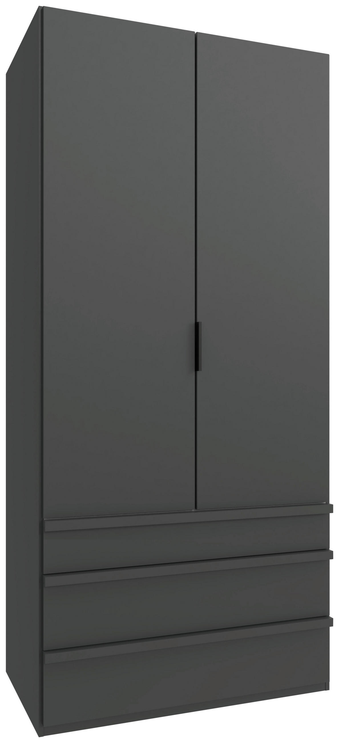 FALTTÜRENSCHRANK 100/216/58 cm 1-türig Graphitfarben  - Schwarz/Graphitfarben, Design, Holzwerkstoff (100/216/58cm) - Boxxx