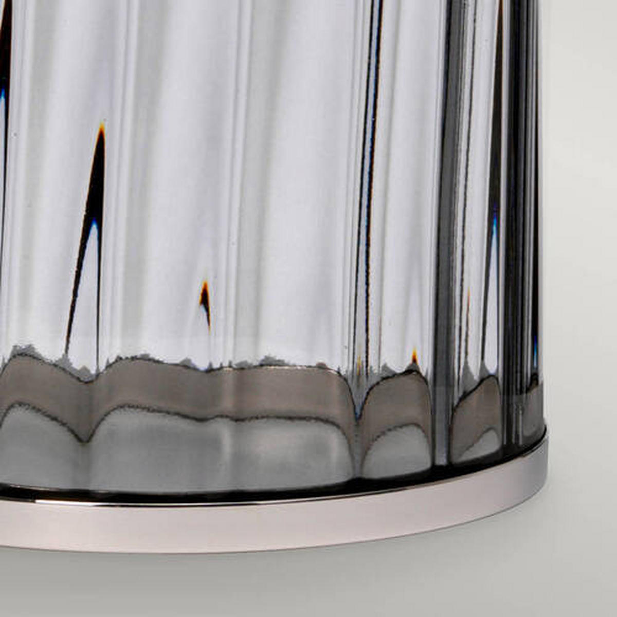 TISCHLEUCHTE - Grau/Nickelfarben, Design, Glas/Textil (35.5/60.4cm) - Elstead Lighting