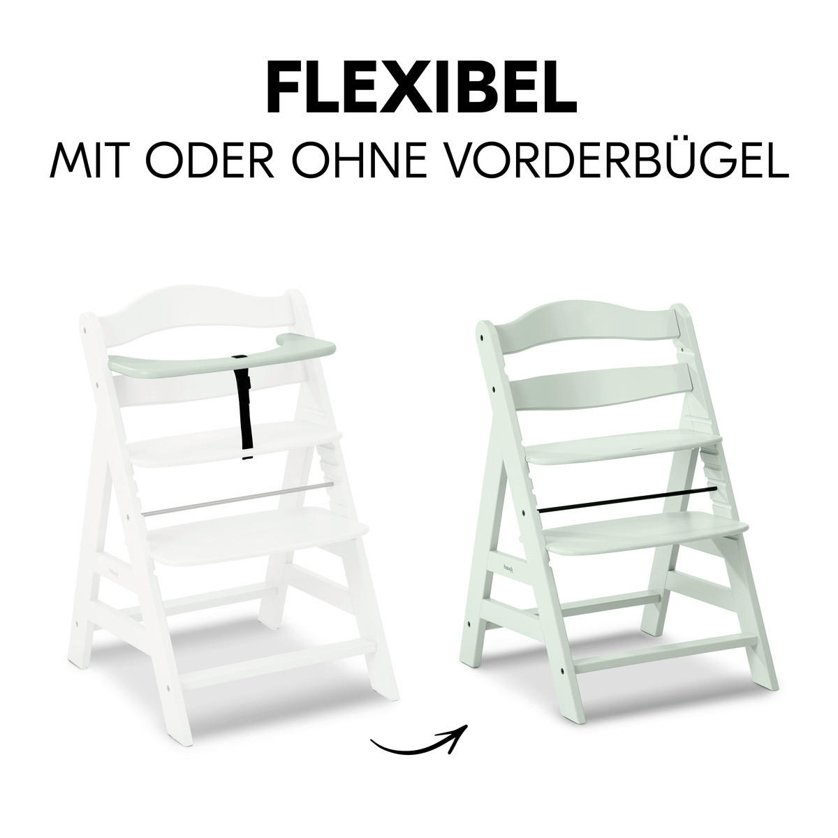 HOCHSTUHL ALPHA + Mintgrün  - Mintgrün, Basics, Holz (56/77/48cm) - Hauck