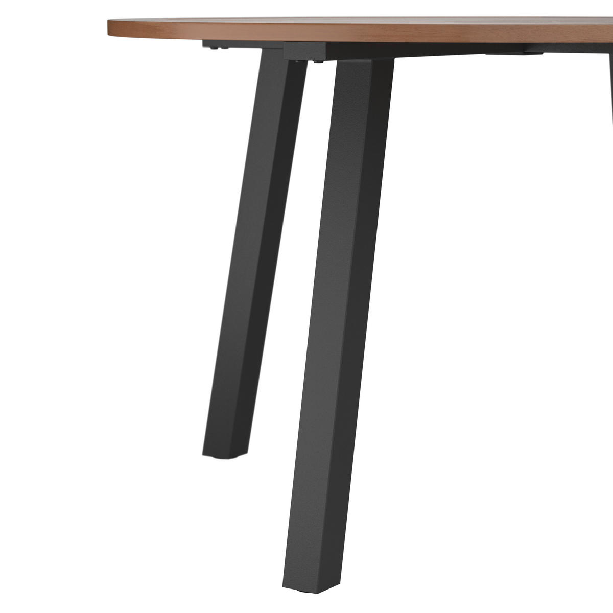 KERTI ASZTAL 130/130/75 cm   - fekete/tíkfa, Modern, fa/fém (130/130/75cm) - Ambia Garden