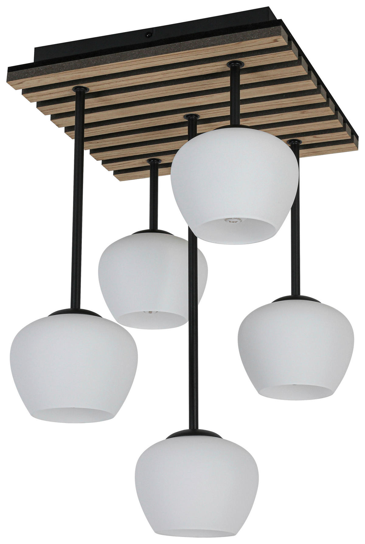 HÄNGELEUCHTE 38/39/59 cm   - Eichefarben/Schwarz, Trend, Glas/Holzwerkstoff (38/39/59cm) - Collet's Monde